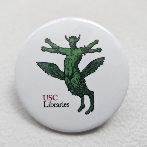 Monster Ancient History Button Pinback Monstrorum Historia USC Libraries 2014 - Picture 1 of 2